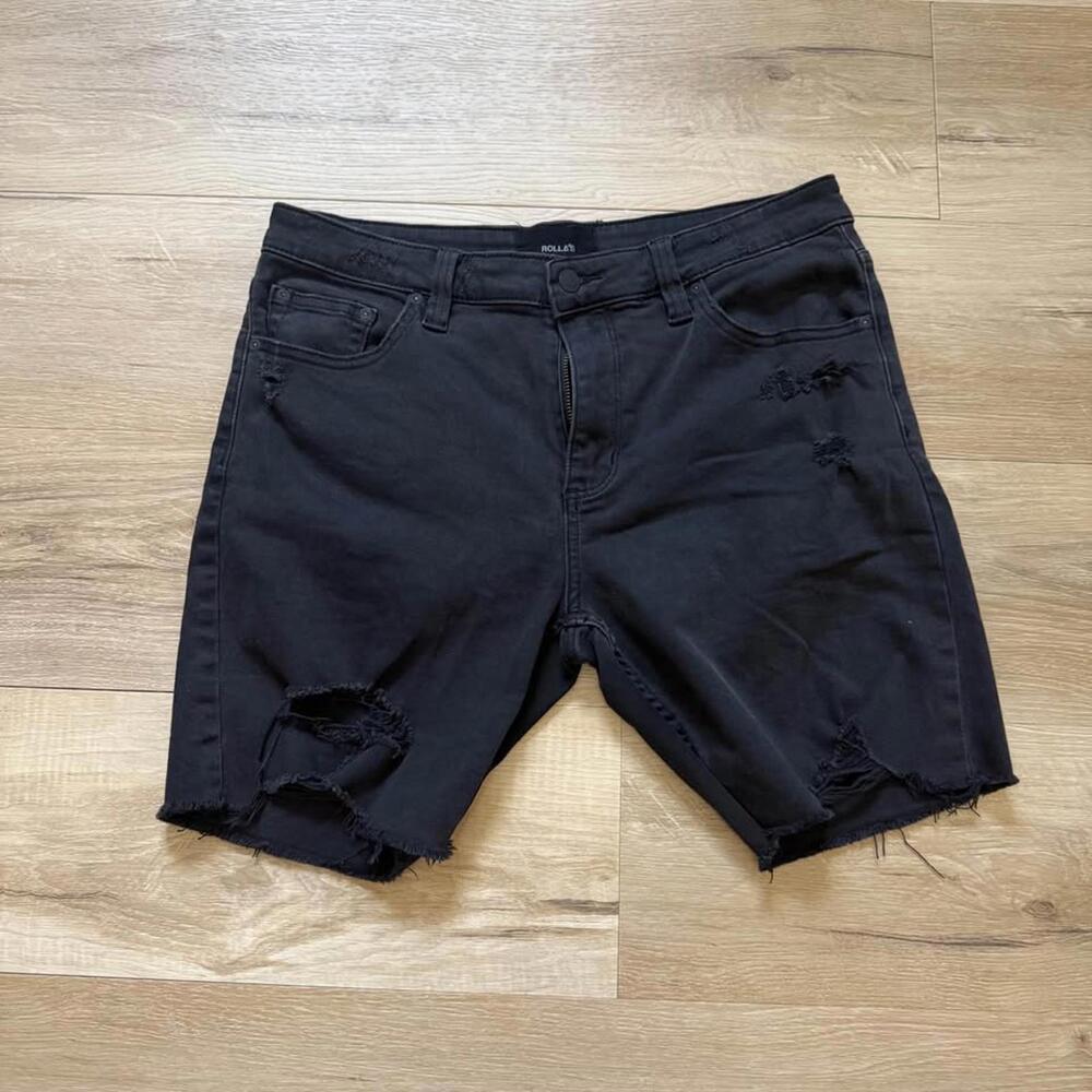 Rolla's Black Denim Shorts Tim Slims Men's Size 32‎